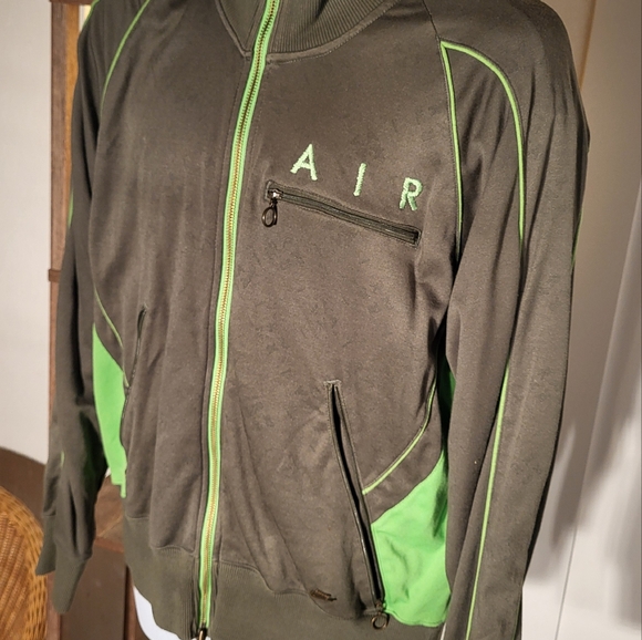 Vintage Nike Air Flight Track Jacket Men’s M Grey/Green - Picture 8 of 11